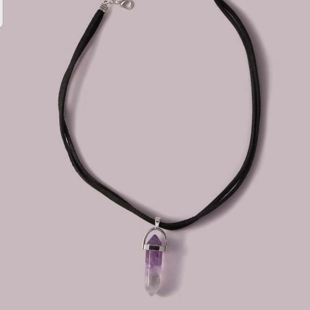 *Clarabelle* Suede Rope and Stone Choker - Picture 4 of 4